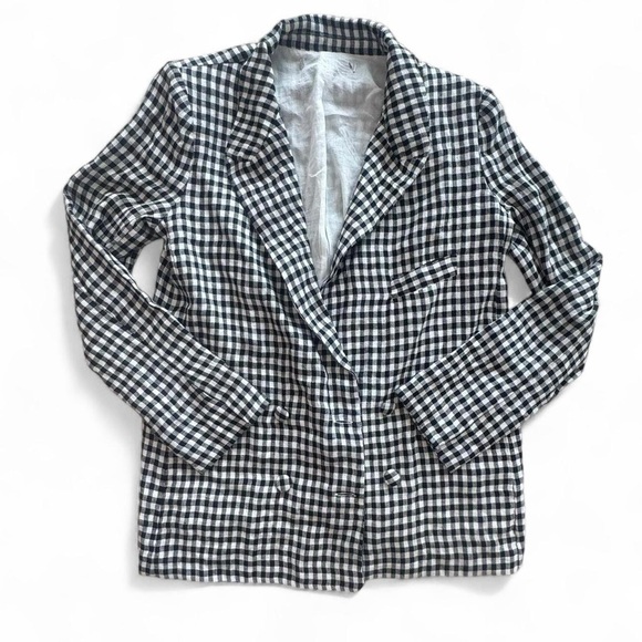 lovers + friends oversized checkered blazer - Picture 1 of 7